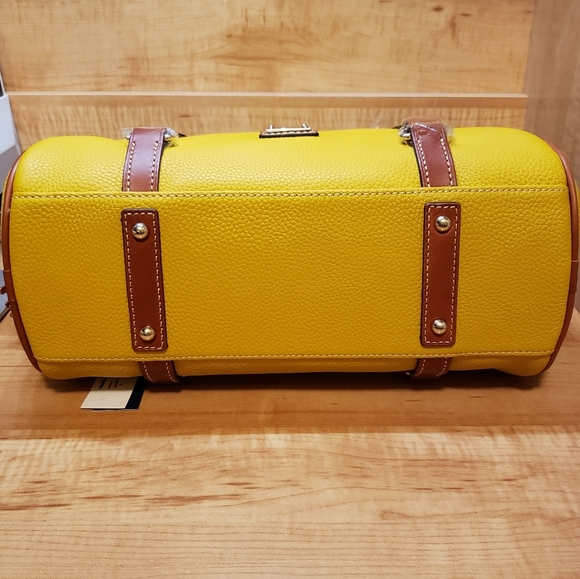 Dooney & Bourke Pebble Grain Satchel in Mustard - Picture 3 of 5